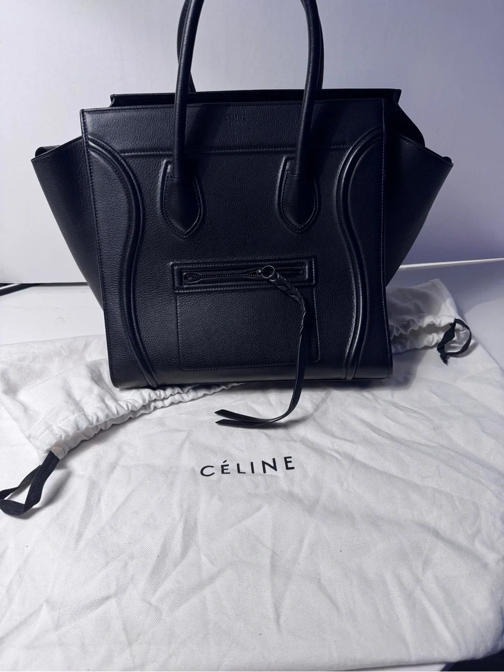 CELINE LUGGAGE MEDIUM TOTE BAG BLACK AUTHENTIC 2017